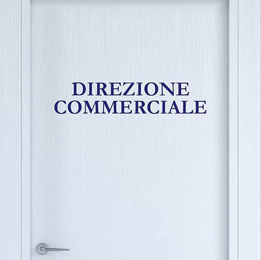 Adesivo DIREZIONE COMMERCIALE decorazione per porta azienda stickers COD. I0011 a €12.99 solo da DualColorStampe