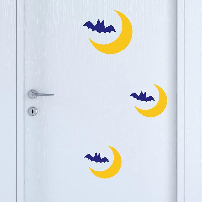 Adesivo LUNA PIPISTRELLO Decalcomanie Adesivi per Porte Finestra Vinile Adesivi Murali Cameretta Per Bambini regalo Casa COD.I0040 a €10.99 solo da DualColorStampe