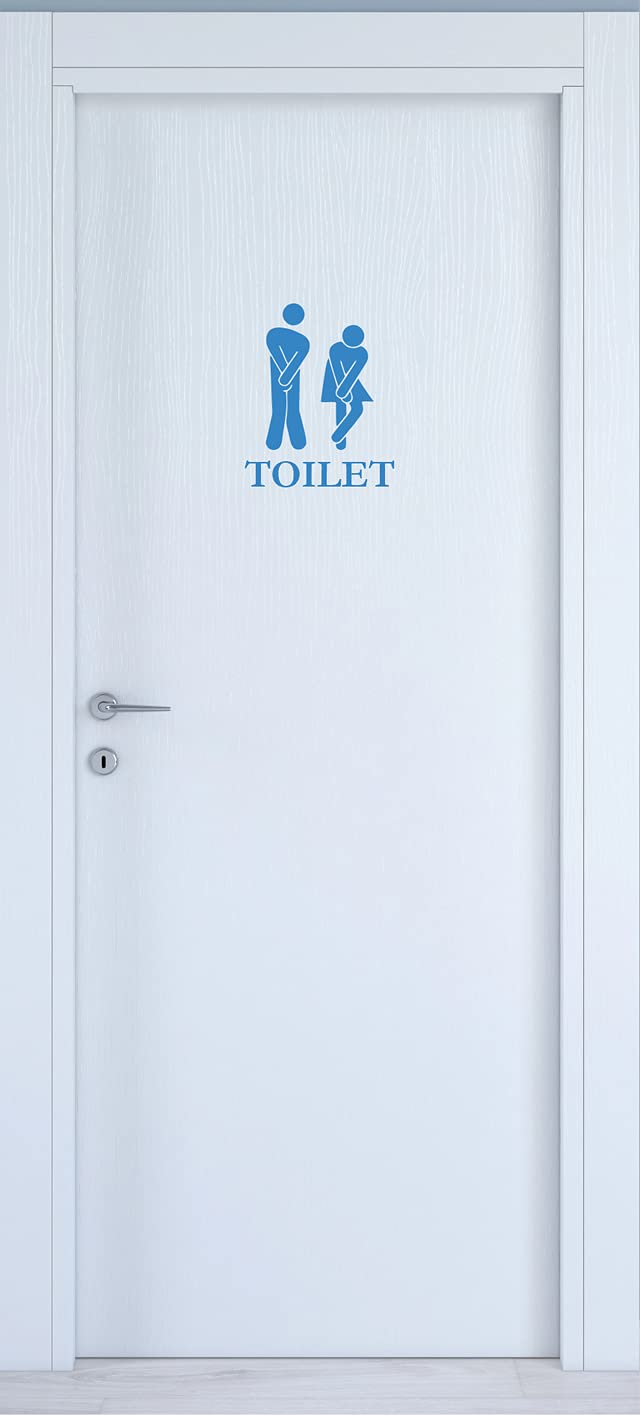 Adesivo Toilette OMINI DIVERTENTI decorazione per porta bagno ristorante water sanitari COD. I0012 a €12.99 solo da DualColorStampe