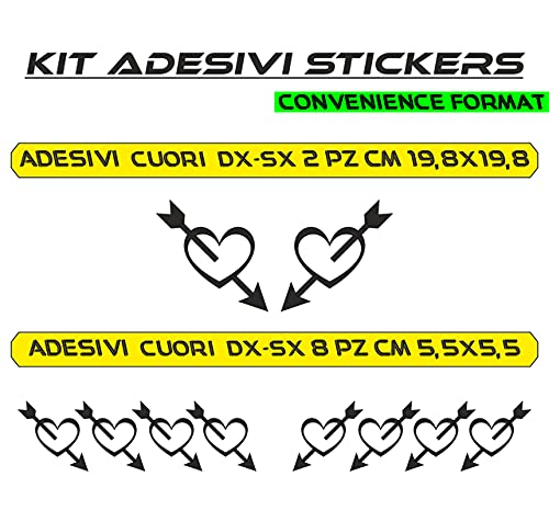 Adesivi a Cuore per San Valentino per auto moto mobili colore a scelta COD.0006 a €9.99 solo da DualColorStampe