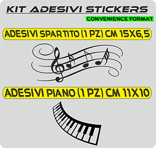 Adesivo PIANOFORTE SPARTITO decalcomania vinile tablet computer , macbook , decalcomania arte mela -Vinile colore a scelta COD.P0062 a €10.99 solo da DualColorStampe