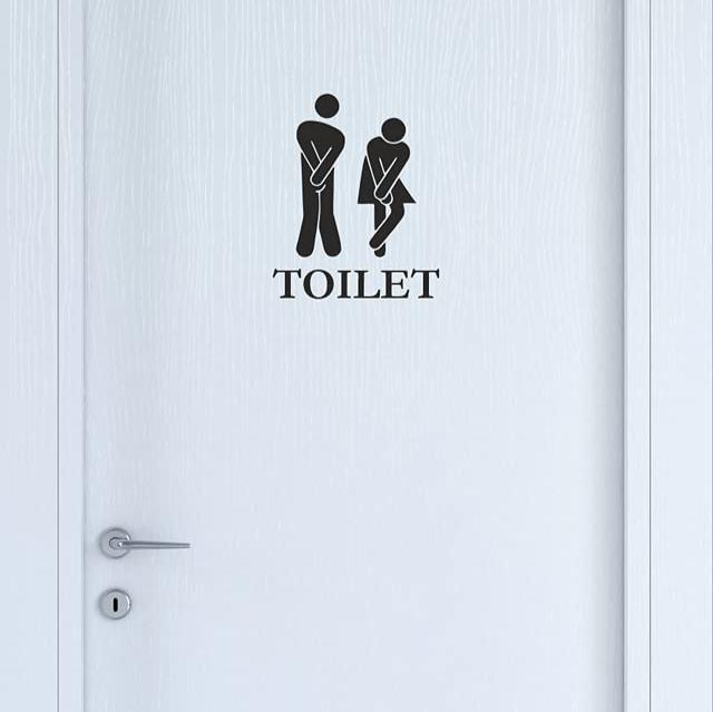 Adesivo Toilette OMINI DIVERTENTI decorazione per porta bagno ristorante water sanitari COD. I0012 a €12.99 solo da DualColorStampe