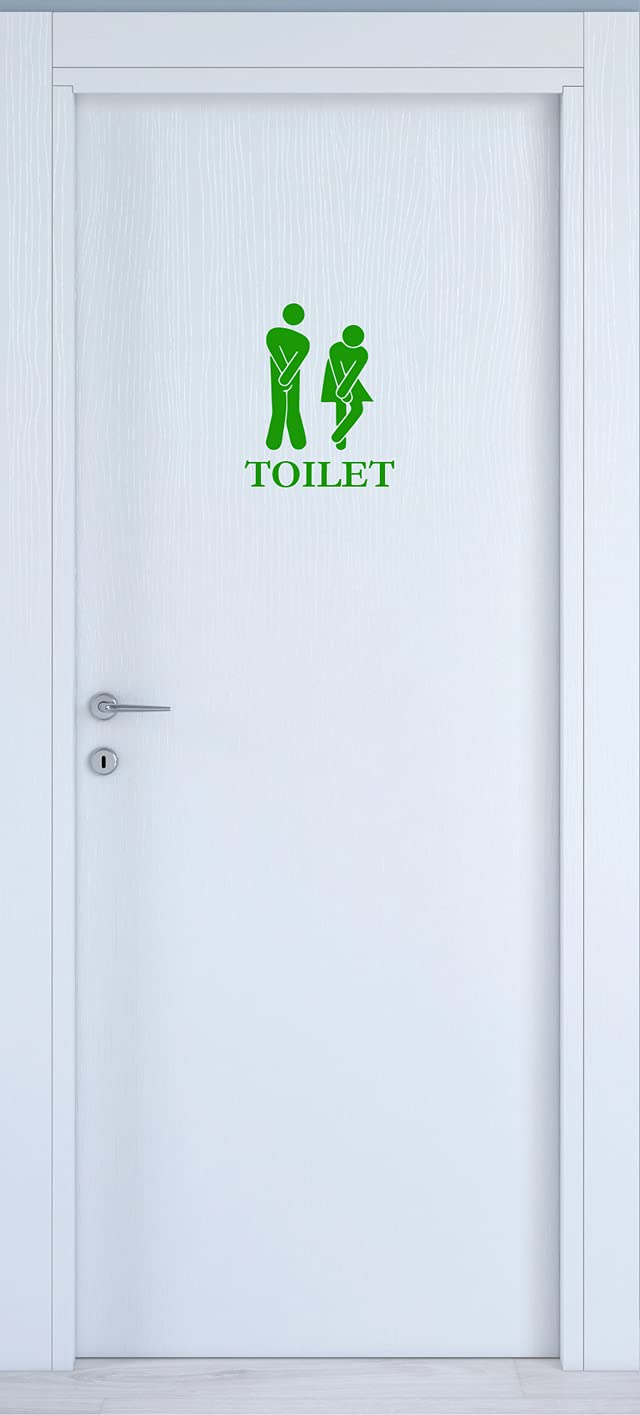 Adesivo Toilette OMINI DIVERTENTI decorazione per porta bagno ristorante water sanitari COD. I0012 a €12.99 solo da DualColorStampe