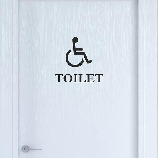 Adesivi per PORTA ETICHETTA BAGNO DISABILI stickers WC TOILETTE OMINI INVALIDI/SEDIA A ROTELLE COD.I0019 a €12.99 solo da DualColorStampe