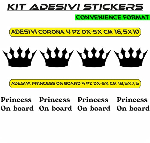 Adesivi Princess On Board Bimbo a Bordo auto moto stickers corona principessa neonato decalcomanie- vinile colore a scelta COD.0041(BLU 49) a €12.99 solo da DualColorStampe