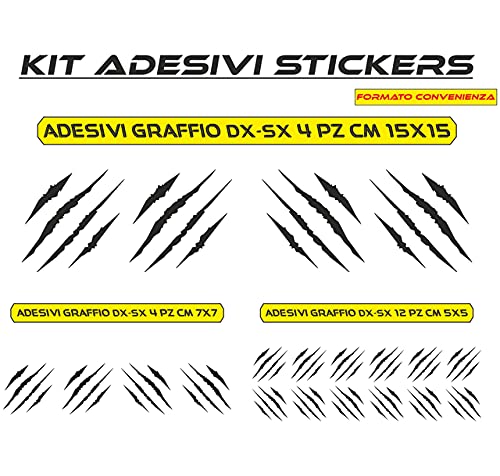 Adesivi per AUTO E MOTO a Forma di Graffi Tuning Sport Stickers in vinile Adesivi a forma di Artigli di mostro per la tua Moto o Macchina da applicare esternamente COD.M0016 a €12.99 solo da DualColorStampe