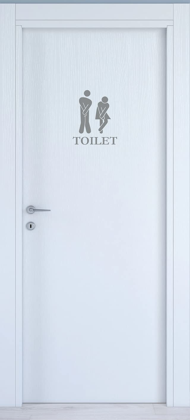 Adesivo Toilette OMINI DIVERTENTI decorazione per porta bagno ristorante water sanitari COD. I0012 a €12.99 solo da DualColorStampe