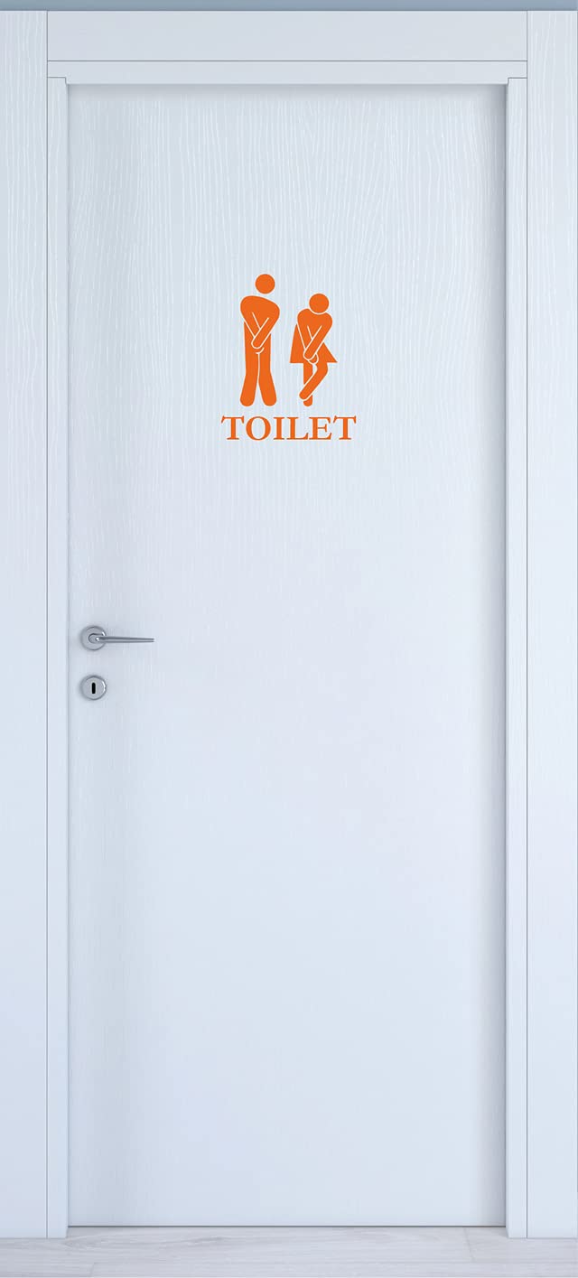 Adesivo Toilette OMINI DIVERTENTI decorazione per porta bagno ristorante water sanitari COD. I0012 a €12.99 solo da DualColorStampe