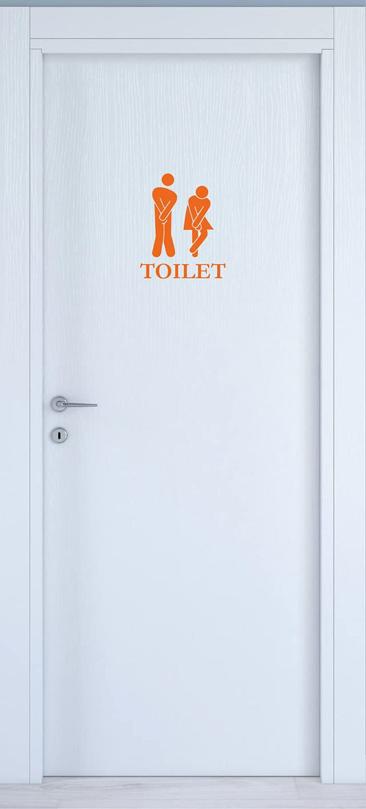 Adesivo Toilette OMINI DIVERTENTI decorazione per porta bagno ristorante water sanitari COD. I0012 a €12.99 solo da DualColorStampe