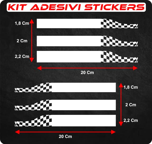 DualColorStampe Adesivi per Specchietti Macchina scacchiera Strisce Design Tuning Stickers Ideale per Tutte Le Auto COD. 0189 a €9.99 solo da DualColorStampe