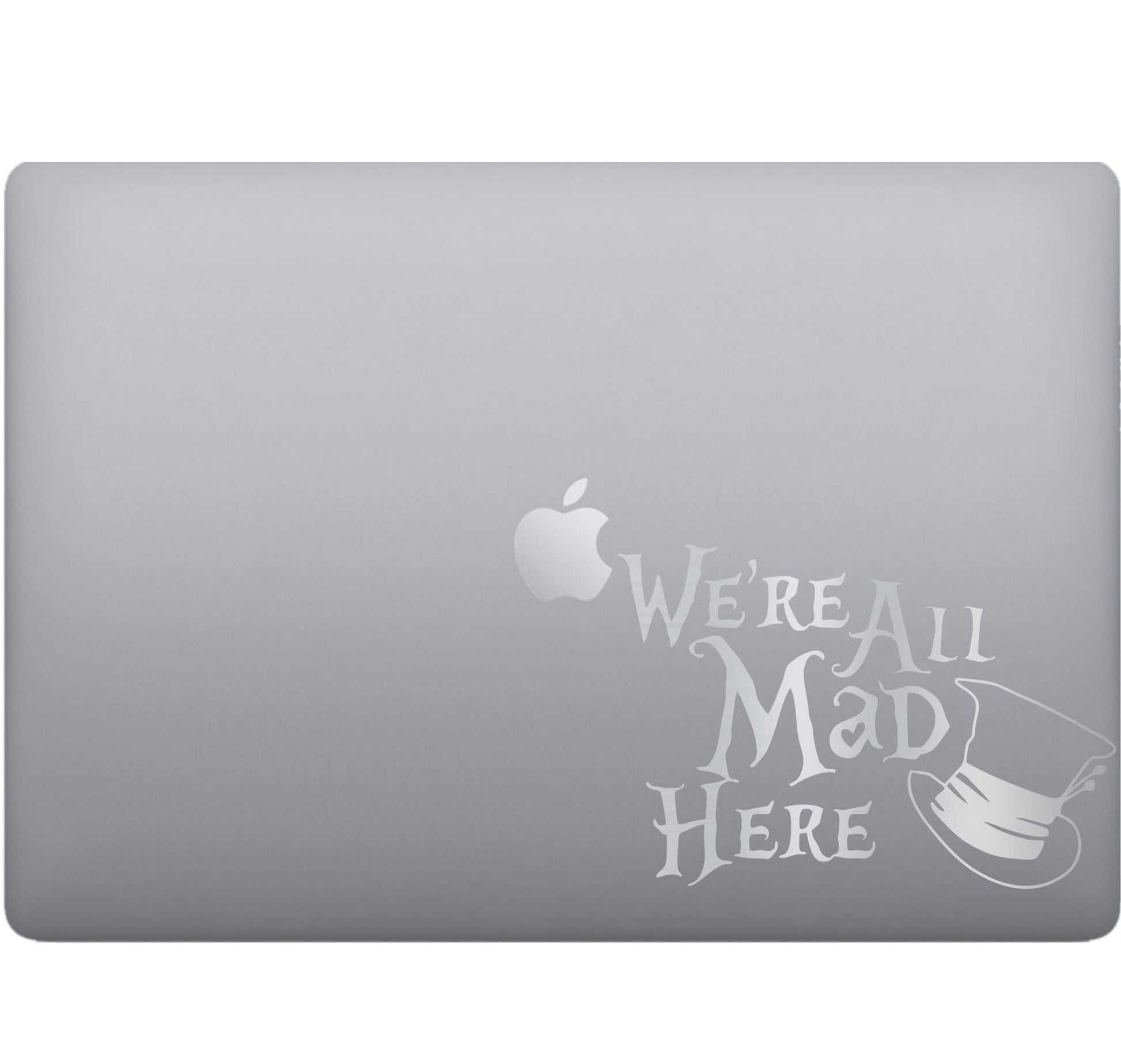 Adesivo alice-cappellaio matto- per pc computer tablet(2 pz) Laptop Sticker Decalcomania decalcomania arte mela -Vinile colore a scelta COD.P0023 a €10.99 solo da DualColorStampe