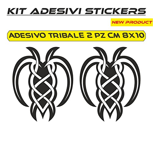 Adesivi TRIBALI CUORI CASCO ACCESSORI MOTO decorazione per scooter casco (2 PZ ) vinile colore a scelta COD.C0030 a €9.99 solo da DualColorStampe