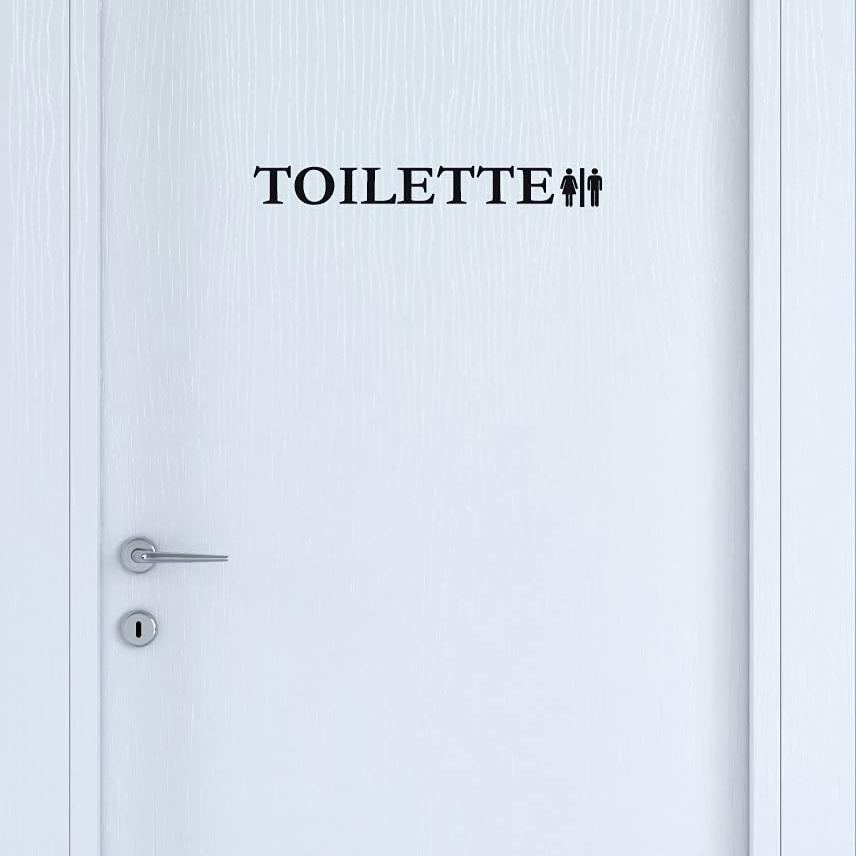 Adesivo Toilette decorazione per porta bagno ristorante water sanitari COD. W0010 a €12.99 solo da DualColorStampe