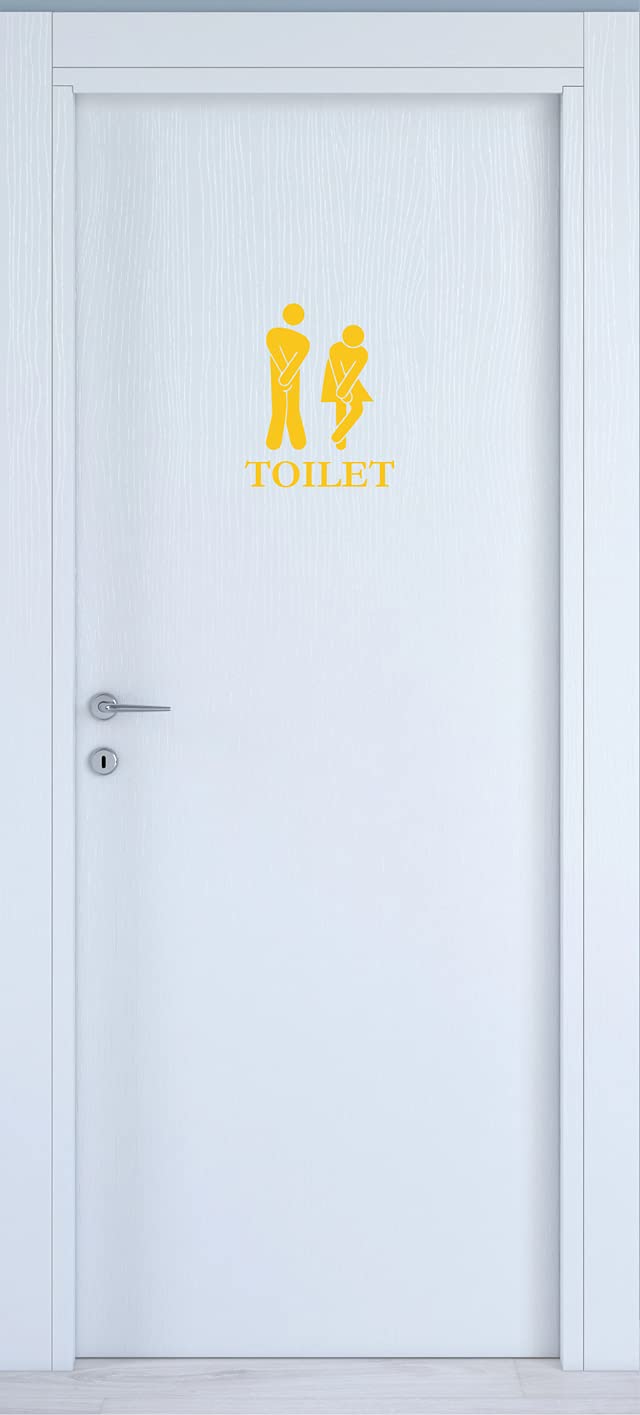 Adesivo Toilette OMINI DIVERTENTI decorazione per porta bagno ristorante water sanitari COD. I0012 a €12.99 solo da DualColorStampe