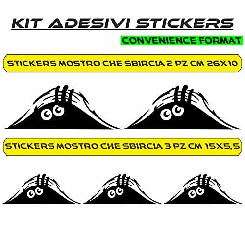 Adesivo per auto divertente mostro a cartone animato che sbircia - vinile colore a scelta COD.0049 a €9.99 solo da DualColorStampe