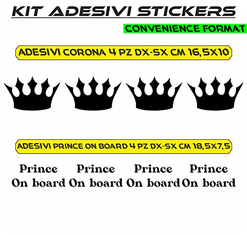 Adesivi Prince On Board Bimbo a Bordo principe auto moto stickers corona principe neonato decalcomanie- vinile colore a scelta COD.0042 a €12.99 solo da DualColorStampe