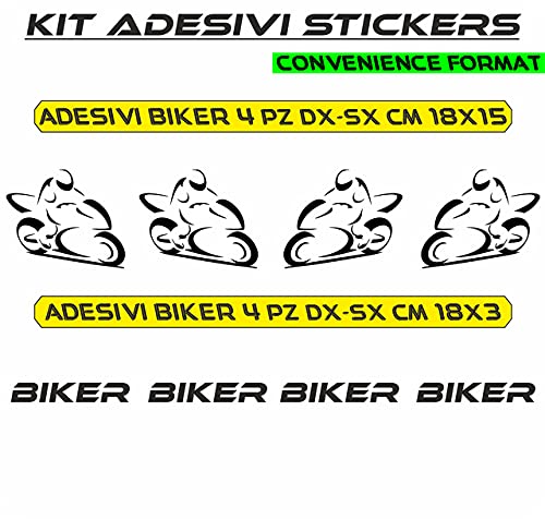Adesivi per auto Biker MOTO ACCESSORI da Auto moto casco casa home camera - vinile colore a scelta COD.0044 a €11.99 solo da DualColorStampe