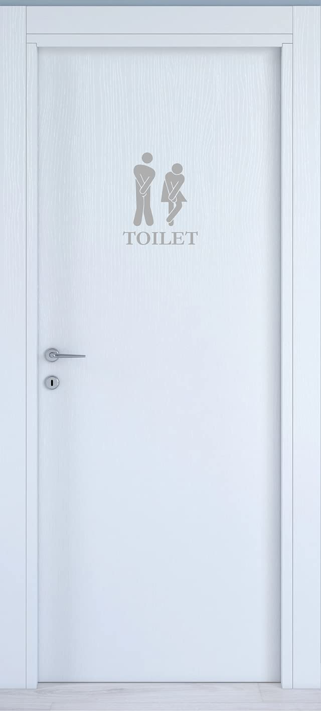 Adesivo Toilette OMINI DIVERTENTI decorazione per porta bagno ristorante water sanitari COD. I0012 a €12.99 solo da DualColorStampe