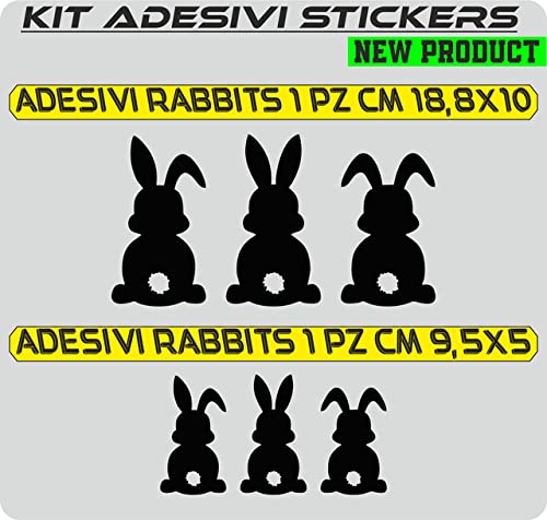 Adesivo CONIGLI-RABBITS decalcomania vinile tablet computer , macbook , decalcomania arte mela -Vinile colore a scelta COD.P00054 a €10.99 solo da DualColorStampe