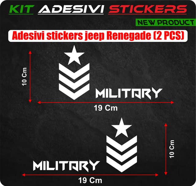 DualColorStampe Adesivi compatibili con Jeep Renegade Wrangler specchietti Fuoristrada Military Stella Militare US Army 4x4 COD.0194 a €13.99 solo da DualColorStampe