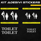 Adesivo Toilette OMINI DIVERTENTI decorazione per porta bagno ristorante water sanitari COD. I0013 a €12.99 solo da DualColorStampe
