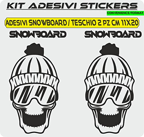 Adesivi SNOWBOARD adesivi teschio skull sport stickers per Auto moto cameretta pc vinile tablet computer decalcomania arte mela -Vinile colore a scelta COD.S0012 a €12.99 solo da DualColorStampe