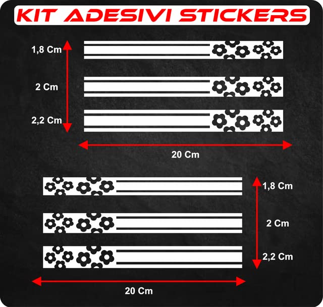 DualColorStampe Adesivi per Specchietti Macchina Strisce Design Tuning Stickers fiori Ideale per Tutte Le Auto COD. 0191 a €9.99 solo da DualColorStampe