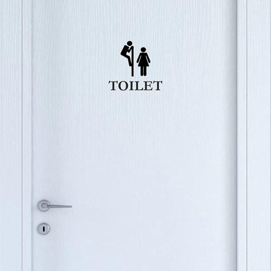 Adesivo Toilette OMINI DIVERTENTI decorazione per porta bagno ristorante water sanitari COD. I0013 a €12.99 solo da DualColorStampe