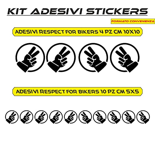 Adesivi Respect for Biker (14 pz) per Moto-auto Porta Casco Scooter Motociclo vinile Tuning COD.M0013 a €9.99 solo da DualColorStampe