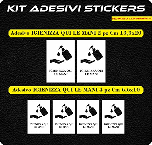 Adesivo IGIENIZZA QUI LE MANI decorazione per porta bagno INGRESSO ristorante water sanitari COD. I0015 a €13.99 solo da DualColorStampe