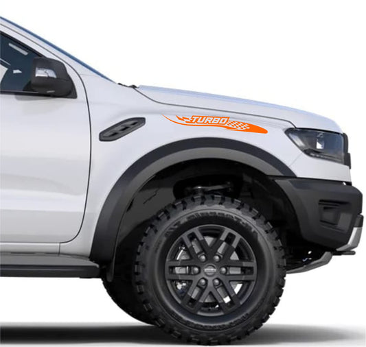 DualColorStampe ADESIVI TURBO (2 PZ DX-SX) FUORISTRADA 4X4 accessori stickers decal auto COD.0148 a €10.99 solo da DualColorStampe