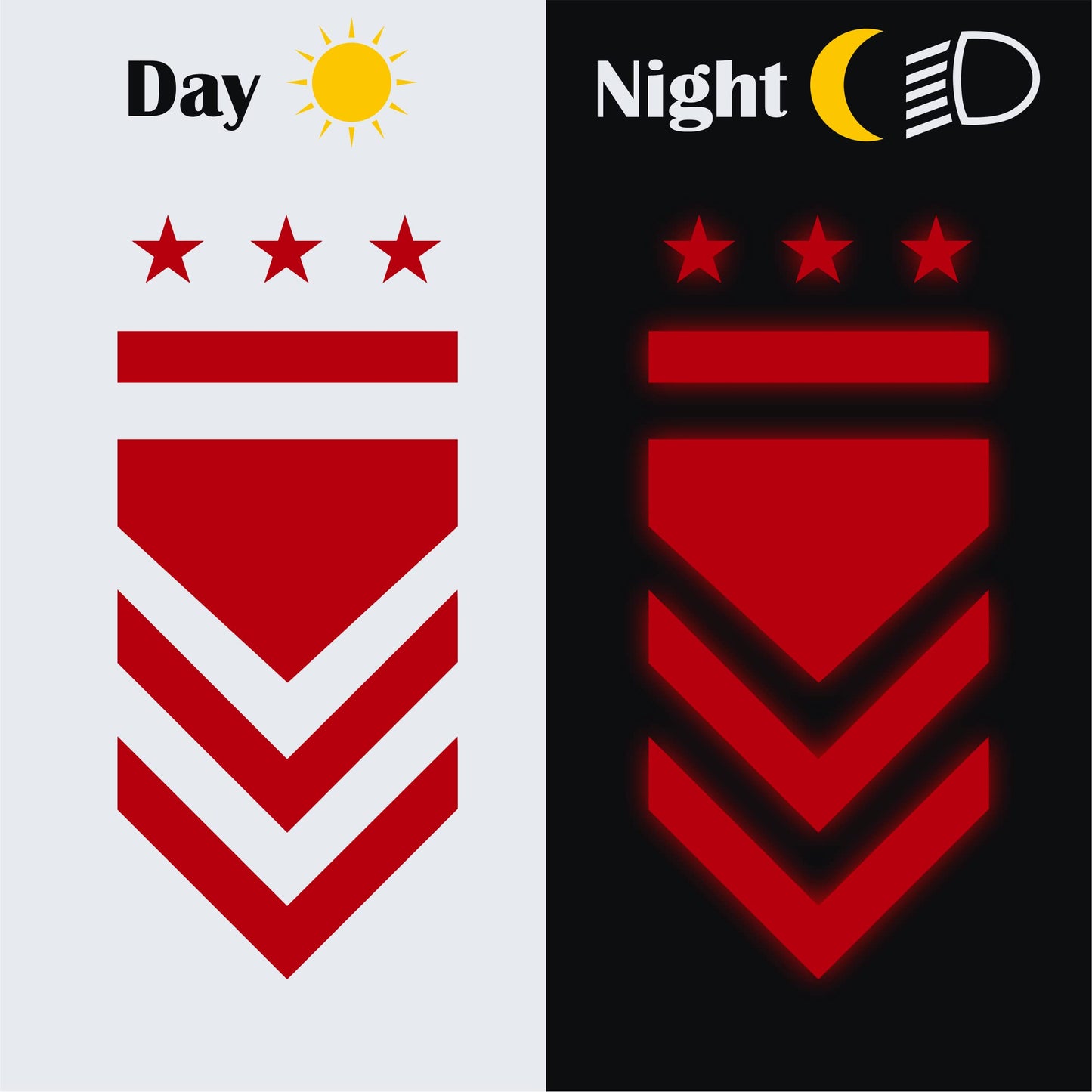 DualColorStampe Adesivi Stelle Graduate Adesivi Esercito Militare US Army Montanti rifrangenti riflettenti catarifrangenti per scooter auto moto stickers COD.0270 a €9.99 solo da DualColorStampe