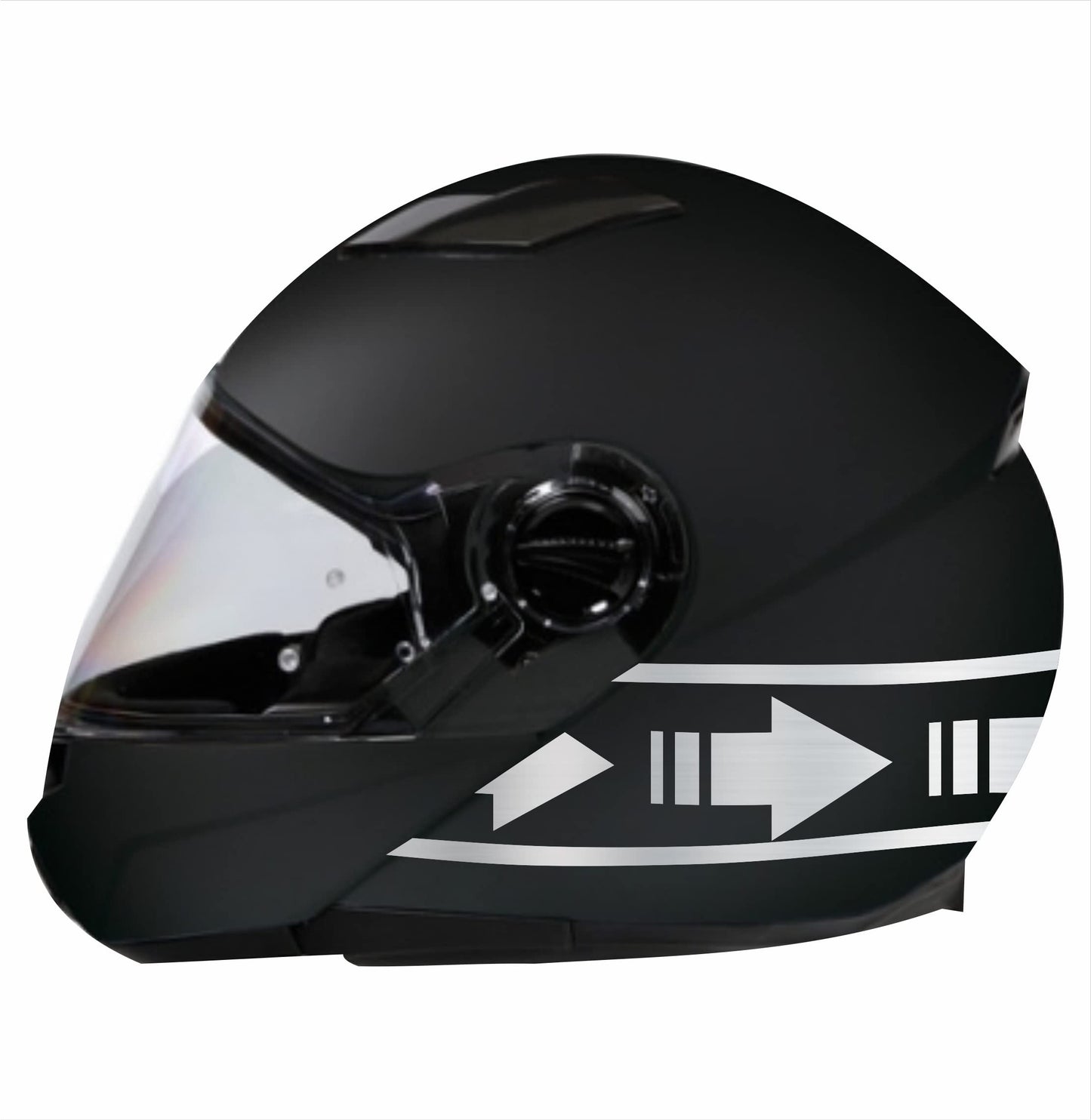 DualColorStampe Adesivi per casco moto motorino Helmet universale Stripes  Strisce Design sportivo stickers SCACCHI C0063 (Nero)