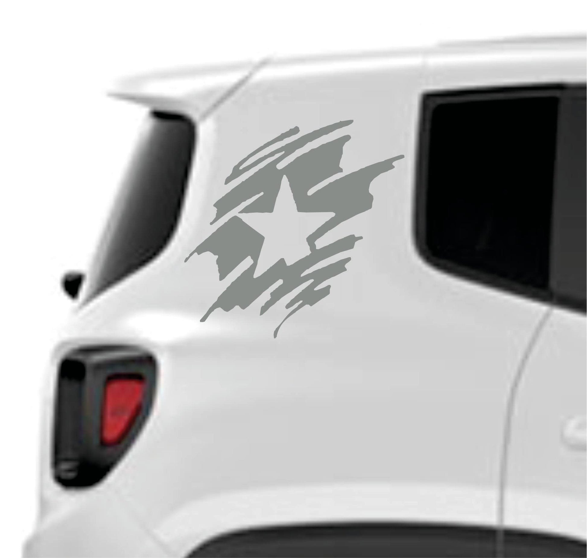 Adesivi Auto Stella Militare 2 Pezzi - Nero, 15x15 Cm, Riflettenti E Resistenti Per Personalizzazione - Foto 5