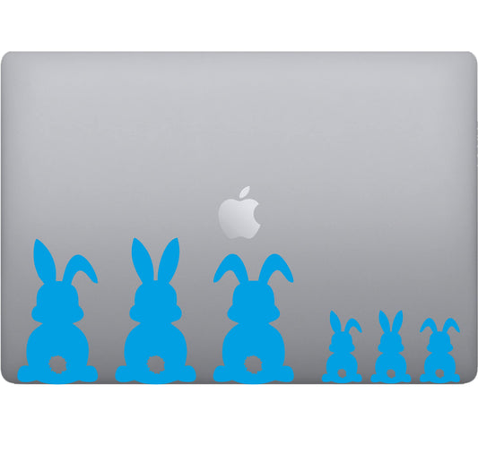 Adesivo CONIGLI-RABBITS decalcomania vinile tablet computer , macbook , decalcomania arte mela -Vinile colore a scelta COD.P00054 a €10.99 solo da DualColorStampe