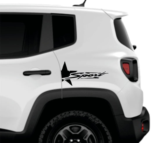 DualColorStampe Adesivi compatibili con JEEP RENEGADE fiancata laterale Off Road stella militare Adesivi Stickers Auto Decal accessori auto decorazione -COD.0293 a €15.99 solo da DualColorStampe