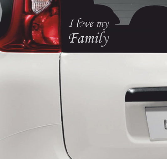 Adesivi I LOVE MY FAMILY per auto Biker MOTO ACCESSORI STICKERS famiglia da Auto moto casco casa home porta camera - vinile colore a scelta COD.0054 a €11.99 solo da DualColorStampe