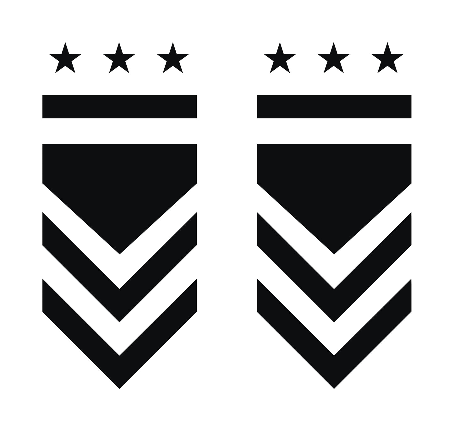 DualColorStampe Adesivi Stelle Graduate Adesivi Esercito Militare US Army Montanti rifrangenti riflettenti catarifrangenti per scooter auto moto stickers COD.0270 a €9.99 solo da DualColorStampe