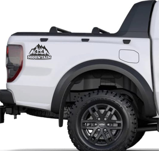 DualColorStampe ADESIVI PER PICKUP MOUNTAIN 4X4 (2 PZ DX-SX)FUORISTRADA accessori stickers decal auto COD.0141 a €14.99 solo da DualColorStampe