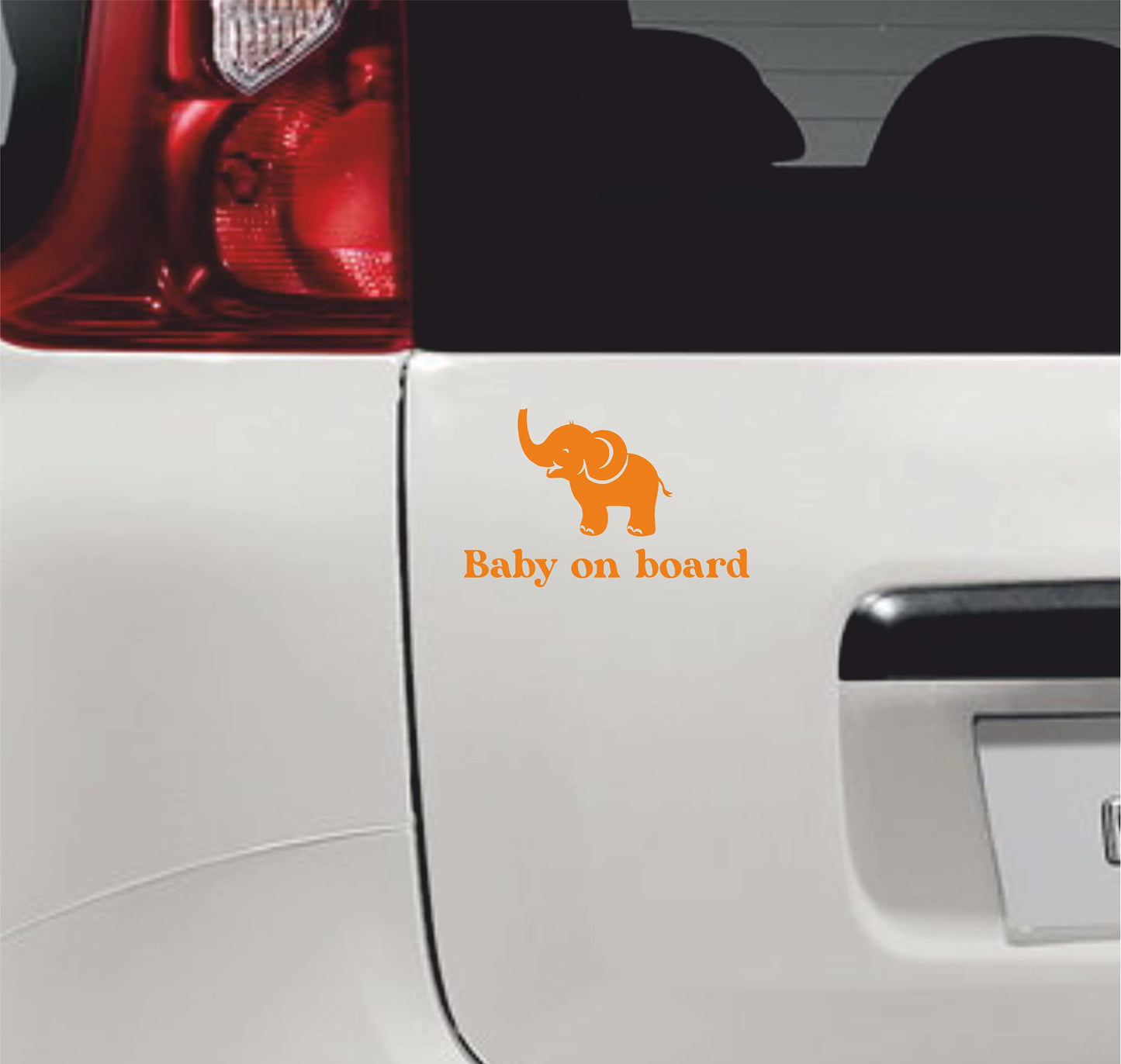 Adesivi elefante Baby On Board Bimbo a Bordo auto moto stickers - vinile colore a scelta COD.0034 a €9.99 solo da DualColorStampe