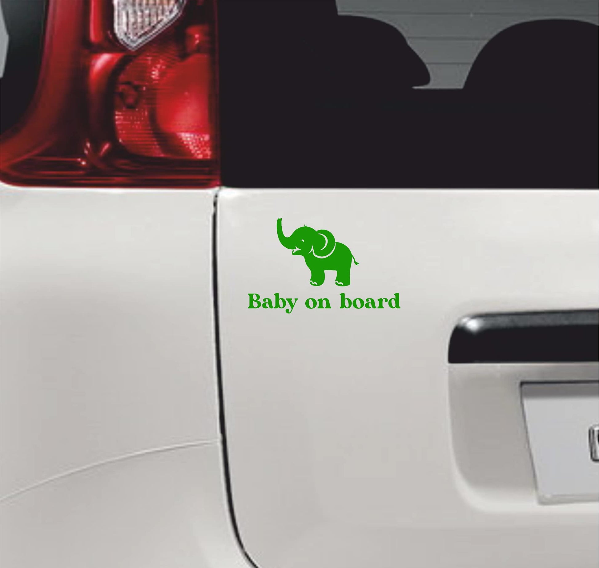 Adesivi elefante Baby On Board Bimbo a Bordo auto moto stickers - vinile colore a scelta COD.0034 a €9.99 solo da DualColorStampe