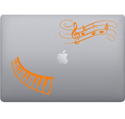 Adesivo PIANOFORTE SPARTITO decalcomania vinile tablet computer , macbook , decalcomania arte mela -Vinile colore a scelta COD.P0062 a €10.99 solo da DualColorStampe