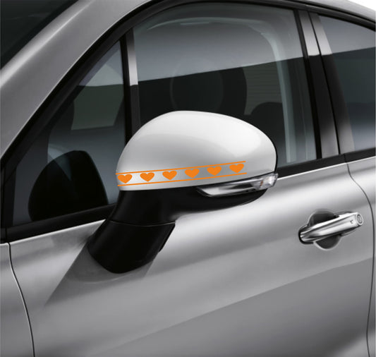 DualColorStampe Adesivi per Specchietti Retrovisori universali Car Stripes Strisce Design cuori Confezione da 6 unità per Auto accessori auto stickers COD.0234 a €9.90 solo da DualColorStampe
