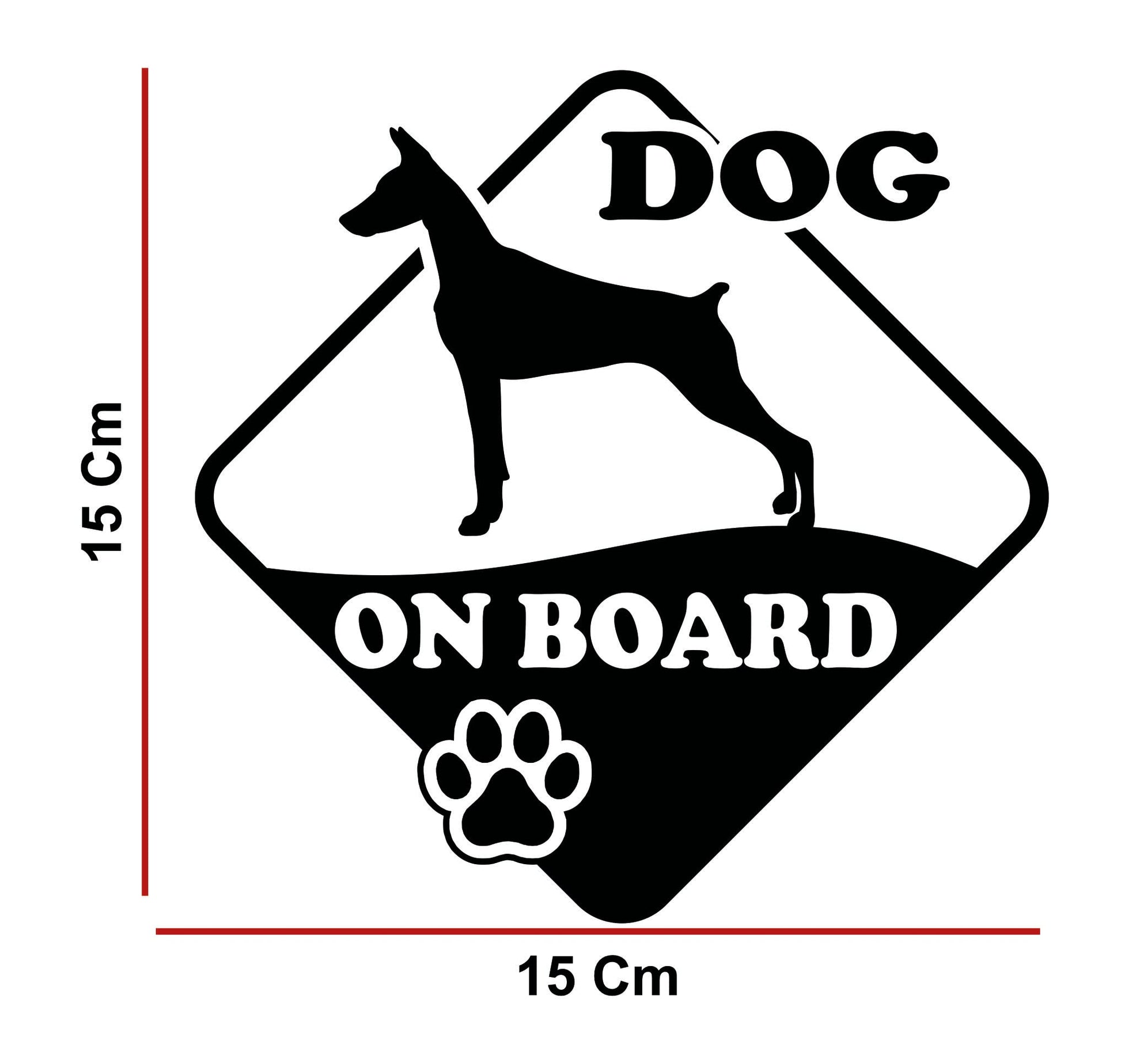 DualColorStampe Adesivo Cane a Bordo Dog on Board DOBERMANN Decal Decalcomania Vinile Laptop Auto Moto Casco Camper Moto Biker COD.0319 a €10.99 solo da DualColorStampe