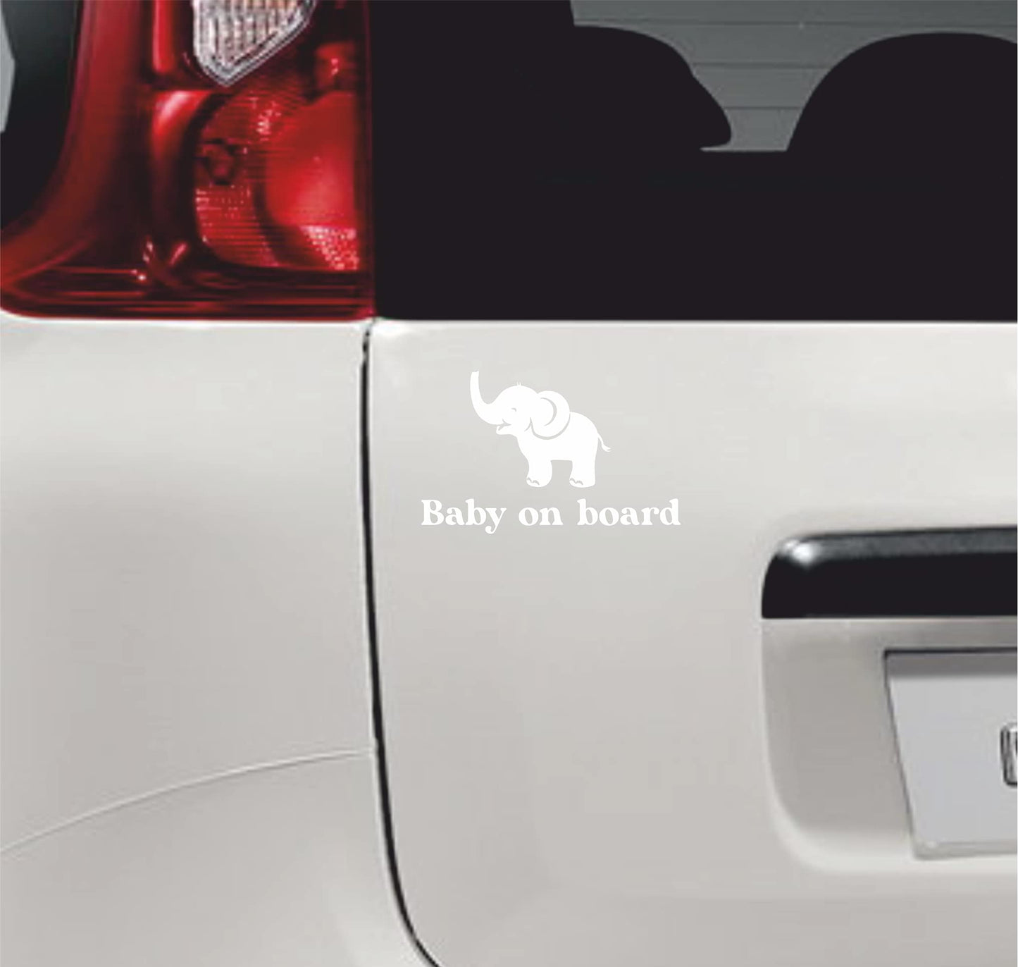 Adesivi elefante Baby On Board Bimbo a Bordo auto moto stickers - vinile colore a scelta COD.0034 a €9.99 solo da DualColorStampe