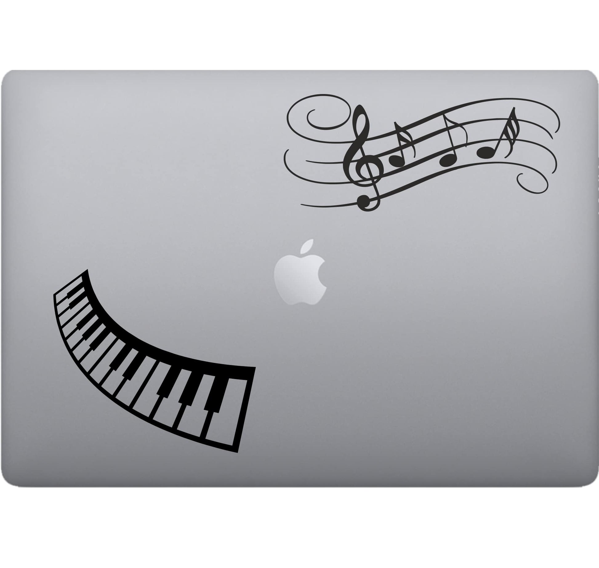 Adesivo PIANOFORTE SPARTITO decalcomania vinile tablet computer , macbook , decalcomania arte mela -Vinile colore a scelta COD.P0062 a €10.99 solo da DualColorStampe