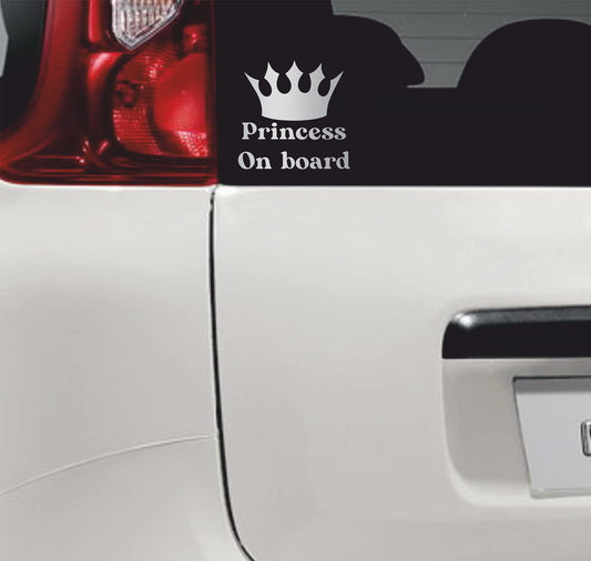 Adesivi Princess On Board Bimbo a Bordo auto moto stickers corona principessa neonato decalcomanie- vinile colore a scelta COD.0041 a €12.99 solo da DualColorStampe