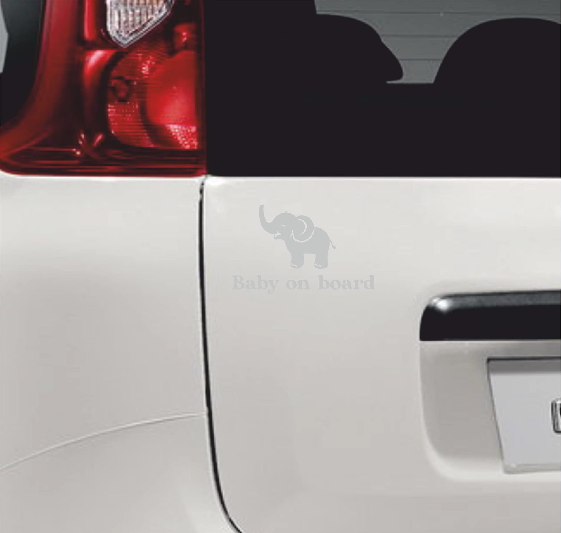 Adesivi elefante Baby On Board Bimbo a Bordo auto moto stickers - vinile colore a scelta COD.0034 a €9.99 solo da DualColorStampe