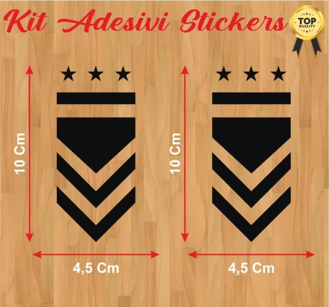 DualColorStampe Adesivi Stelle Graduate Adesivi Esercito Militare US Army Montanti rifrangenti riflettenti catarifrangenti per scooter auto moto stickers COD.0270 a €9.99 solo da DualColorStampe