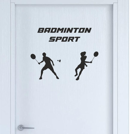 Adesivo per camera da letto badminton accessori sport badminton set adesivo per porta COLORE A SCELTA COD.I0098 a €10.99 solo da DualColorStampe